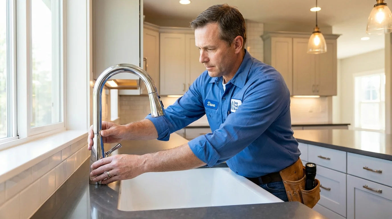 Kitchen faucet installation by Johns Plumbing LLC in Camp Point